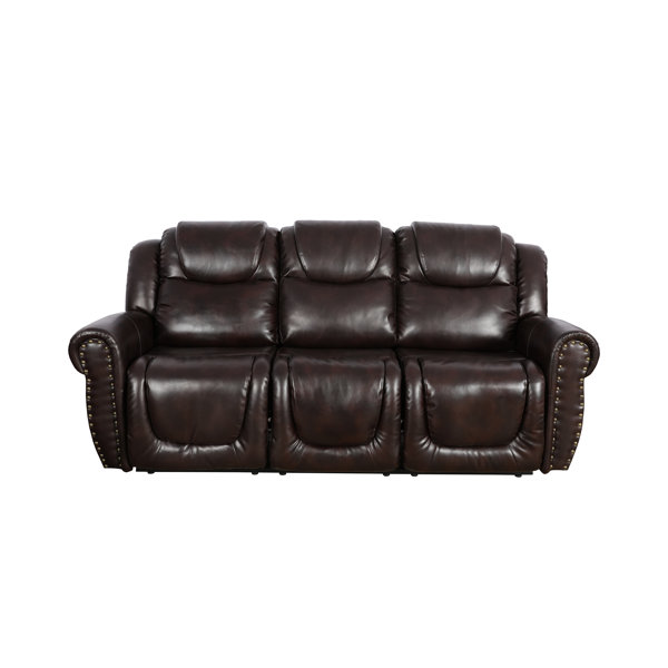 Red Barrel Studio® Dundee 86'' Vegan Leather Reclining Sofa Wayfair